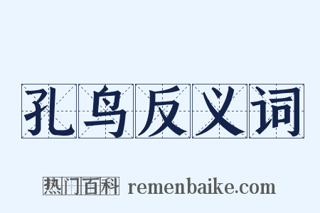 孔鸟反义词是什么意思的图片